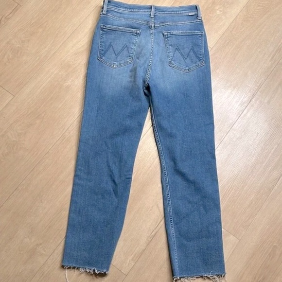 MOTHER Denim High Waisted Rider Ankle Fray Jeans In Party Like A Pirate Size 30 - Picture 4 of 9